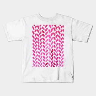 Cute watercolor knitting pattern - pink Kids T-Shirt